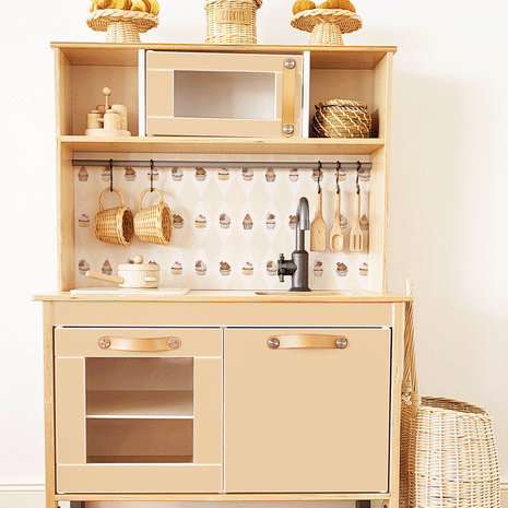 Klebefolie für IKEA DUKTIG Kinderküche - Entzückende Cupcakes (Toffee-Cream)