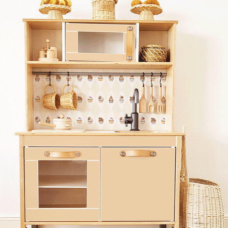 Sticker set for IKEA DUKTIG play kitchen - Delightful cupcakes (toffee cream)