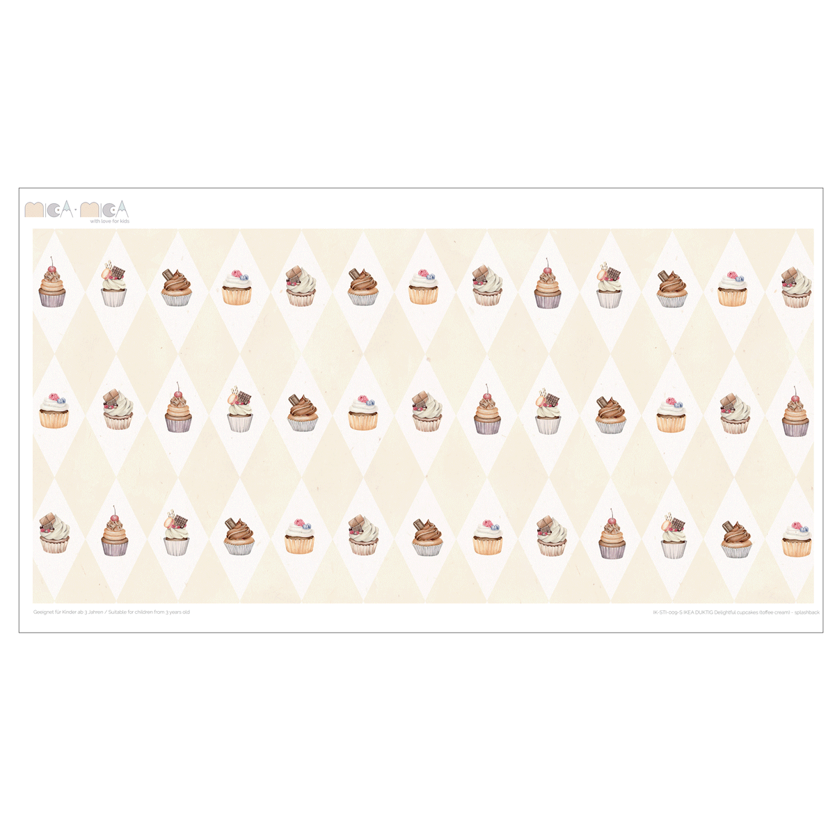Sticker set for IKEA DUKTIG play kitchen - Delightful cupcakes (toffee cream)