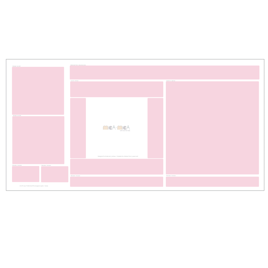 Klebefolie für IKEA DUKTIG Kinderküche - Karomuster (Pink)