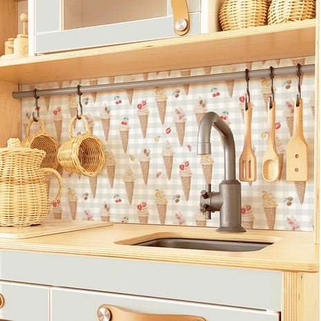 Klebefolie für IKEA DUKTIG Kinderküche - Sonntags-Eis