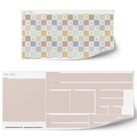 Klebefolie für IKEA DUKTIG Kinderküche - Pastell Karo- und Blumenfliesen (Rose)
