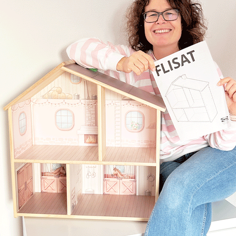 Klebefolie für IKEA FLISAT Puppenhaus - Pferdestall