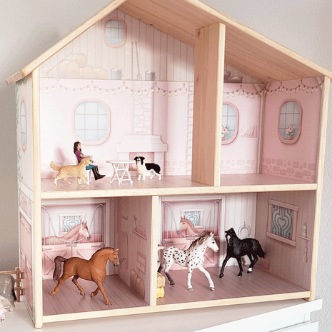 Klebefolie für IKEA FLISAT Puppenhaus - Pferdestall
