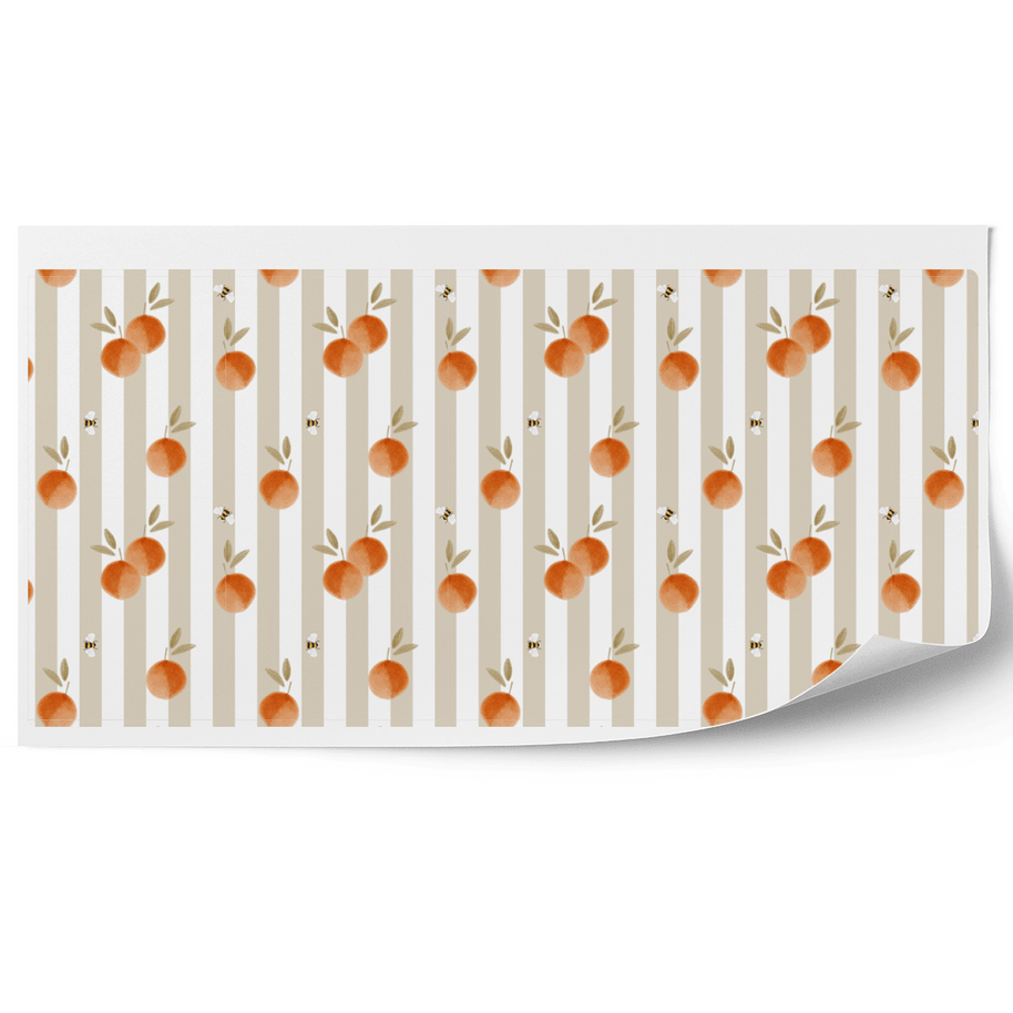 Klebefolie für IKEA DUKTIG Kinderküche - Orangen mit Streifen