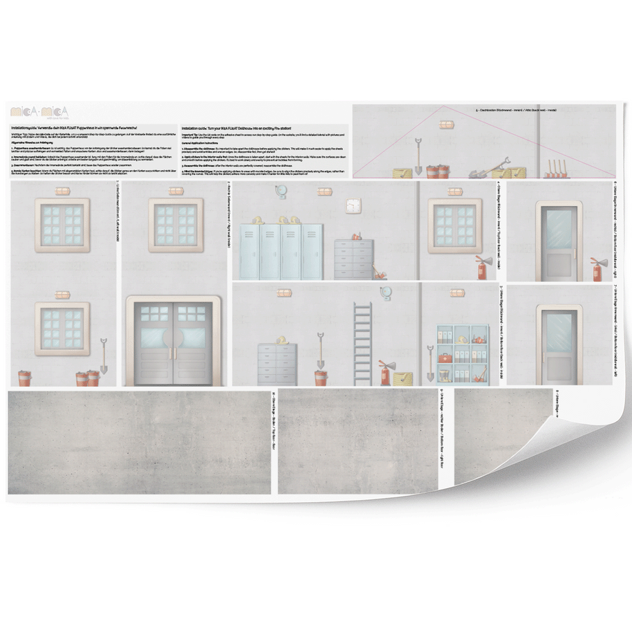 Sticker set for IKEA FLISAT dollhouse - Fire station