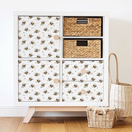 Möbelfolie für IKEA KALLAX - Bienen mit Gänseblumen