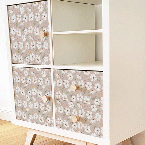 IKEA KALLAX furniture wrap - Spring flowers (vintage rose)