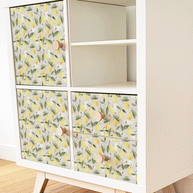 Möbelfolie für IKEA KALLAX - Zitronen mit Bienen (ecru)