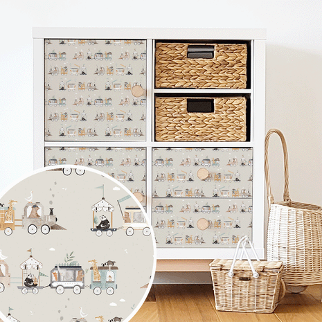 Möbelfolie für IKEA KALLAX - Tierzug Abenteuer