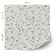 IKEA KALLAX furniture wrap - Jungle Animals (mint)