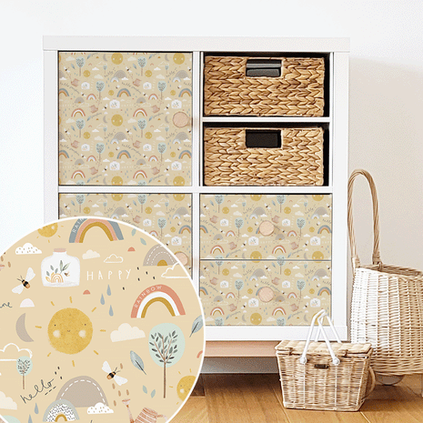 Möbelfolie für IKEA KALLAX - Happy Sunshine (creme)