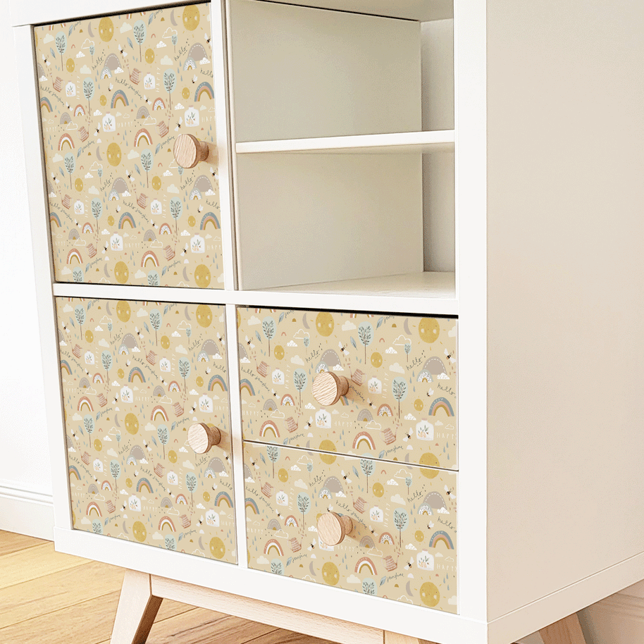 Möbelfolie für IKEA KALLAX - Happy Sunshine (creme)