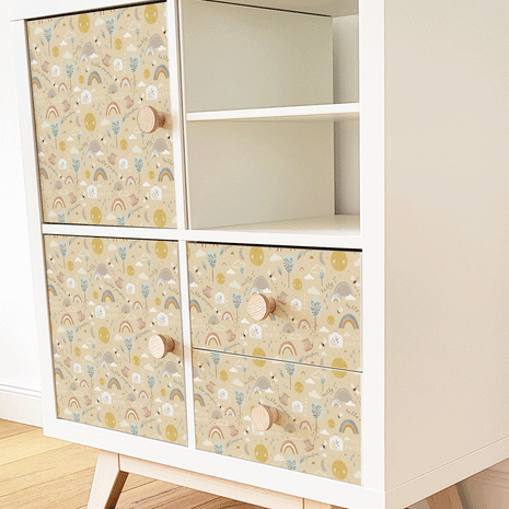 Möbelfolie für IKEA KALLAX - Happy Sunshine (creme)