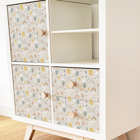 Möbelfolie für IKEA KALLAX - Happy Sunshine (ecru)