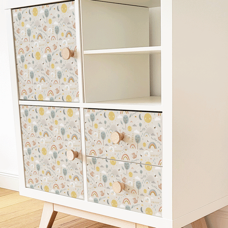 Möbelfolie für IKEA KALLAX - Happy Sunshine (ecru)