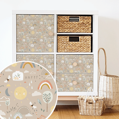 Möbelfolie für IKEA KALLAX - Happy Sunshine (tapioca)