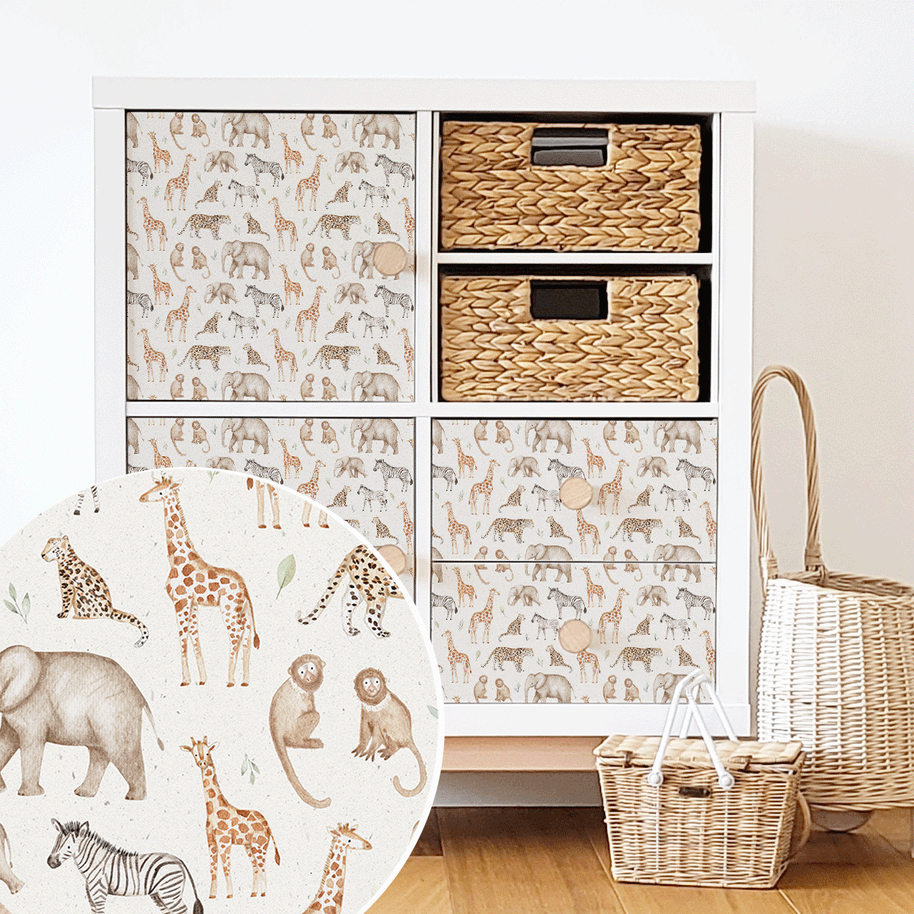 Möbelfolie für IKEA KALLAX - Dschungel Safari 