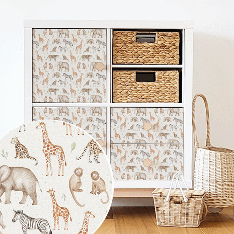 Möbelfolie für IKEA KALLAX - Dschungel Safari 