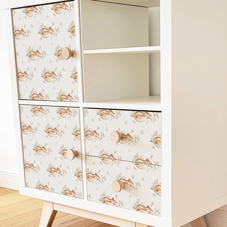Möbelfolie für IKEA KALLAX - Verträumter Fuchs