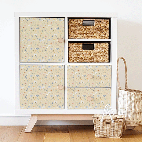 IKEA KALLAX furniture wrap - Wild Flowers (cream)