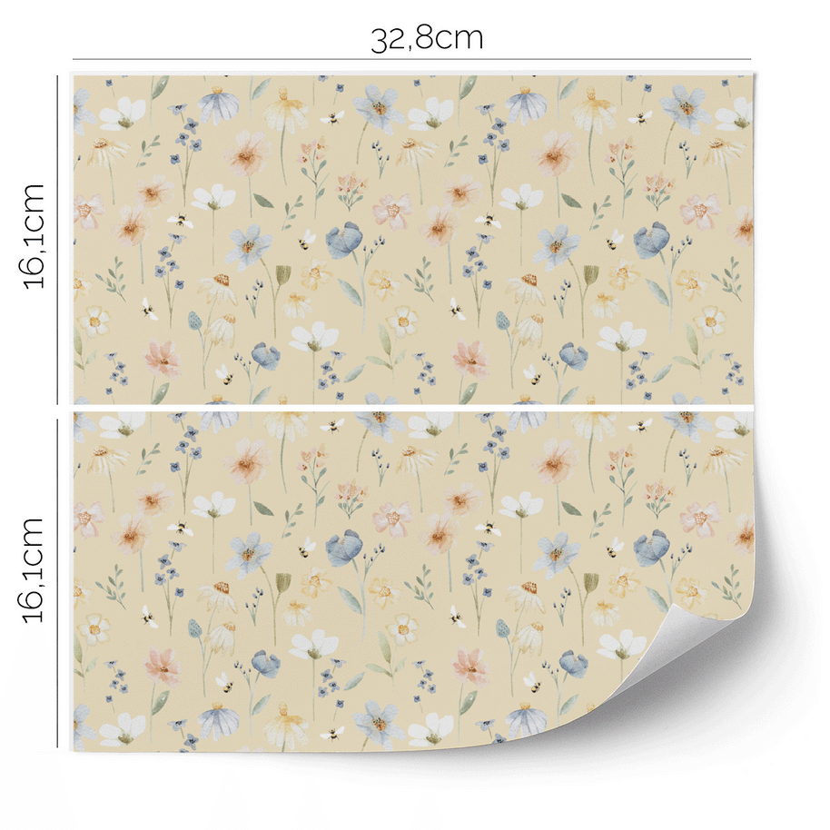 IKEA KALLAX furniture wrap - Wild flowers creme