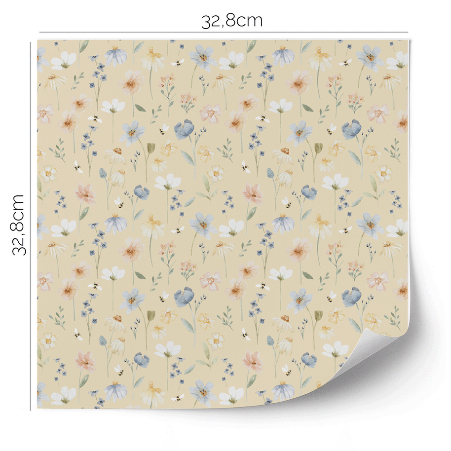 IKEA KALLAX furniture wrap - Wild flowers creme