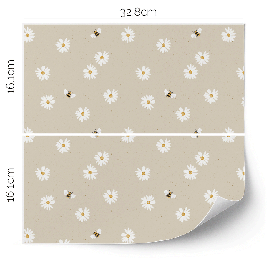 Möbelfolie für IKEA KALLAX -Gänseblümchen (beige)