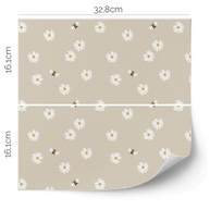 Möbelfolie für IKEA KALLAX -Gänseblümchen (beige)