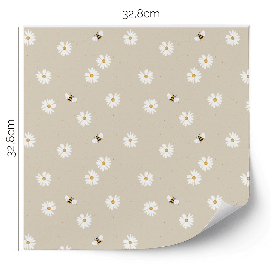 Möbelfolie für IKEA KALLAX -Gänseblümchen (beige)
