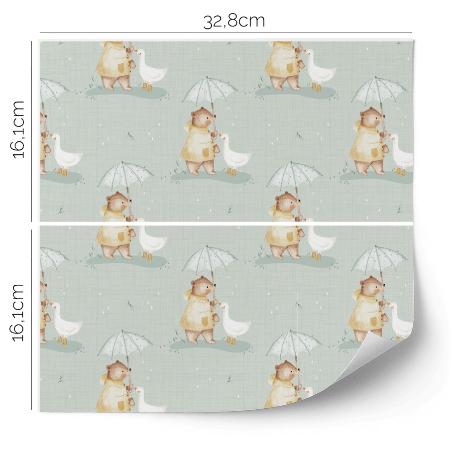 IKEA KALLAX furniture wrap - Umbrella buddies (sage)