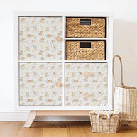 Möbelfolie für IKEA KALLAX - Blütenhäschen (weiß)
