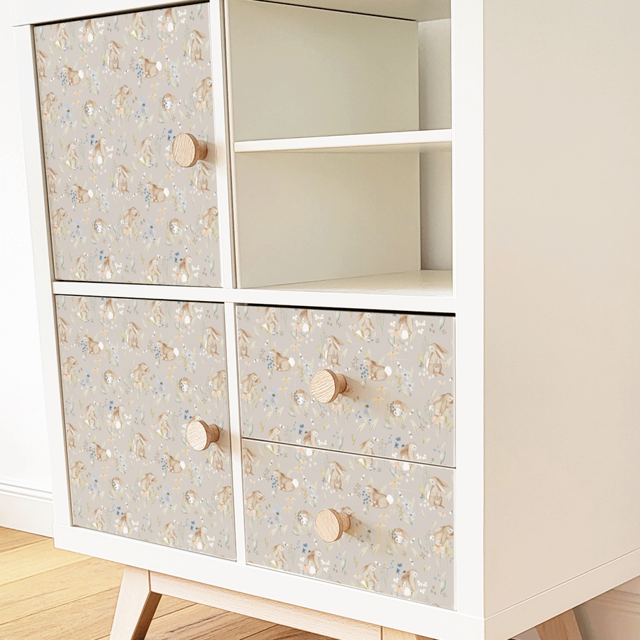 IKEA KALLAX furniture wrap - Bunny Blossoms beige