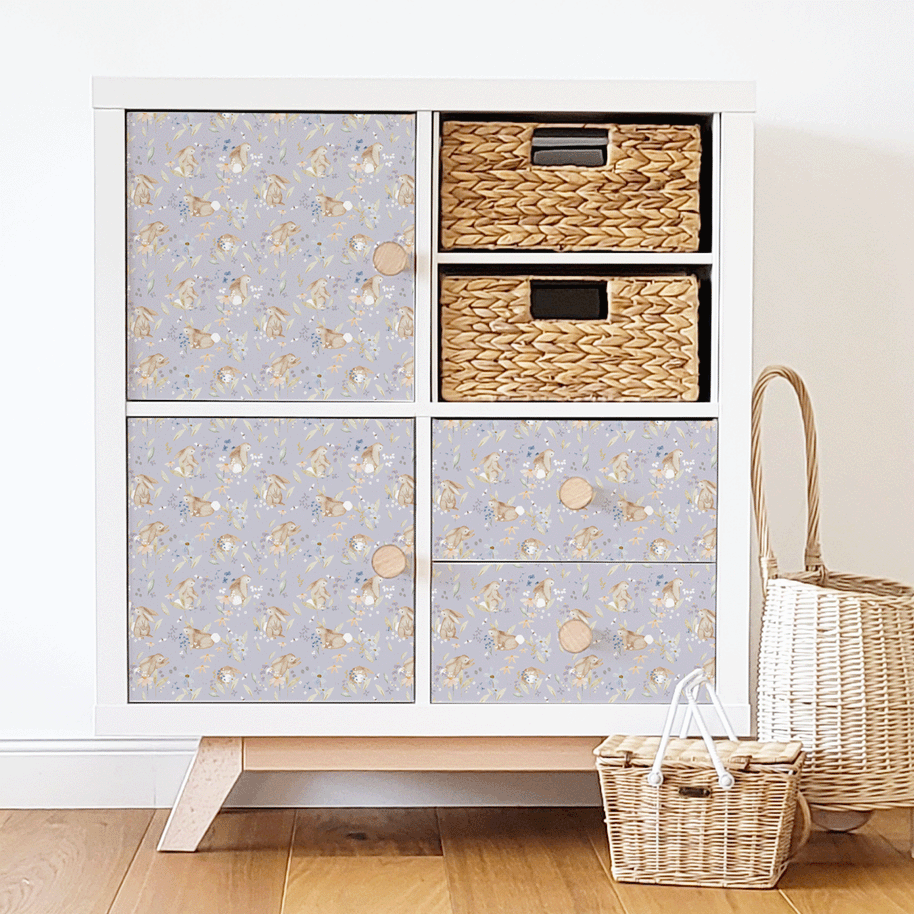 IKEA KALLAX furniture wrap - Bunny Blossoms lavender