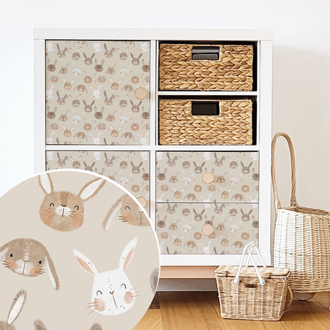 Möbelfolie für IKEA KALLAX - Kaninchen