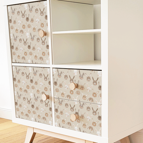 Möbelfolie für IKEA KALLAX - Kaninchen