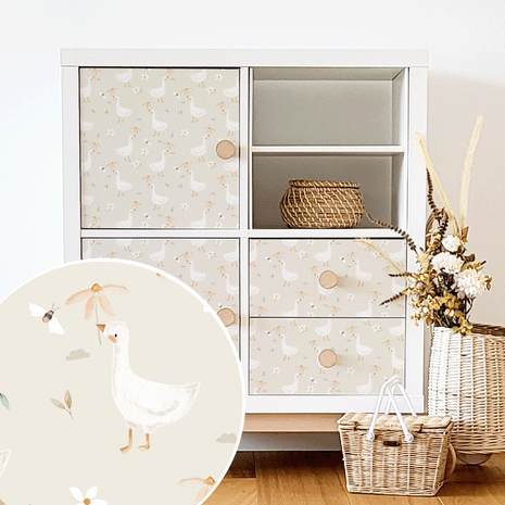 Möbelfolie für IKEA KALLAX - Gänse Garten