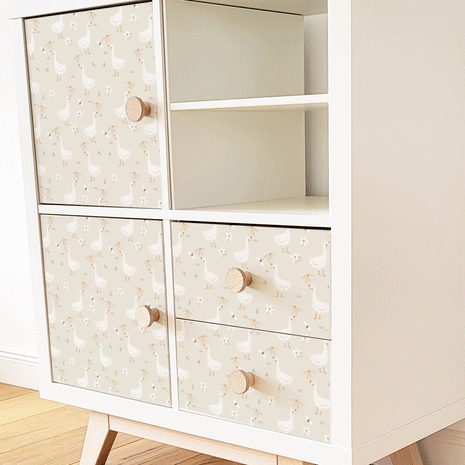 Möbelfolie für IKEA KALLAX - Gänse Garten