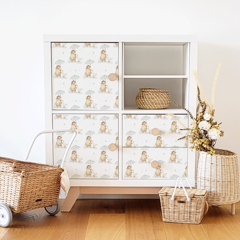 IKEA KALLAX furniture wrap - Umbrella buddies (white)