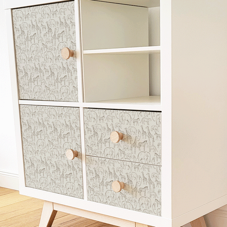 Möbelfolie für IKEA KALLAX - Zeitungs-Safari