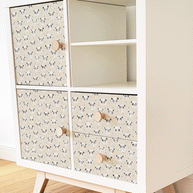 Möbelfolie für IKEA KALLAX - Kleine Pandas (ecru)