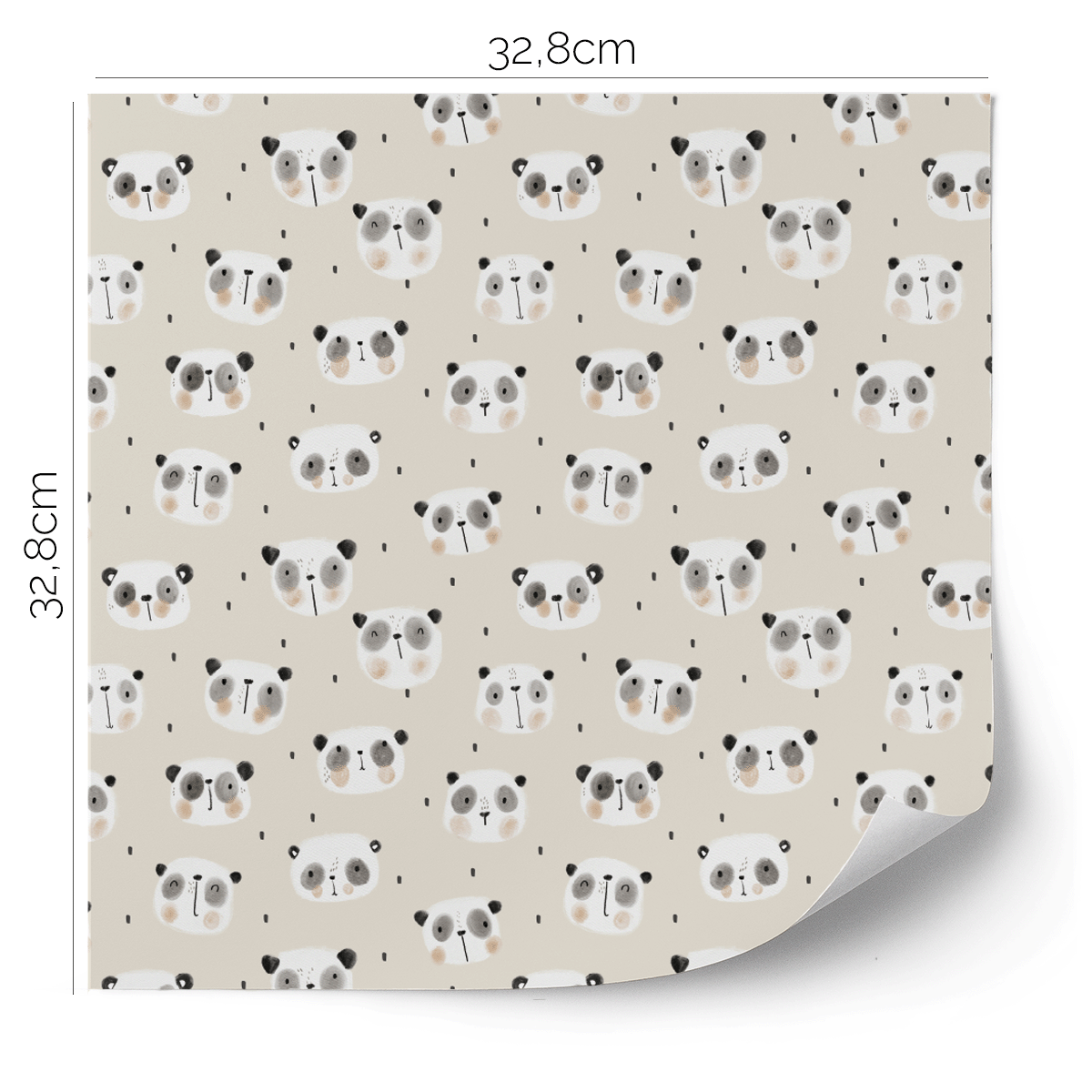 Möbelfolie für IKEA KALLAX - Kleine Pandas (ecru)