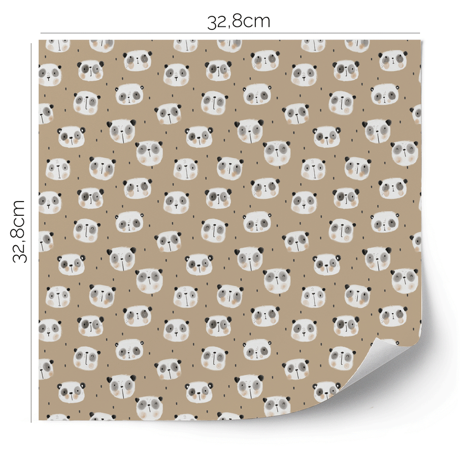 Möbelfolie für IKEA KALLAX - Kleine Pandas (braun)