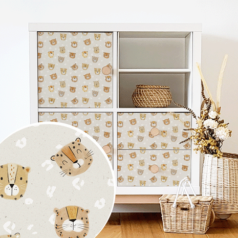 Möbelfolie für IKEA KALLAX - Kleine Leoparden
