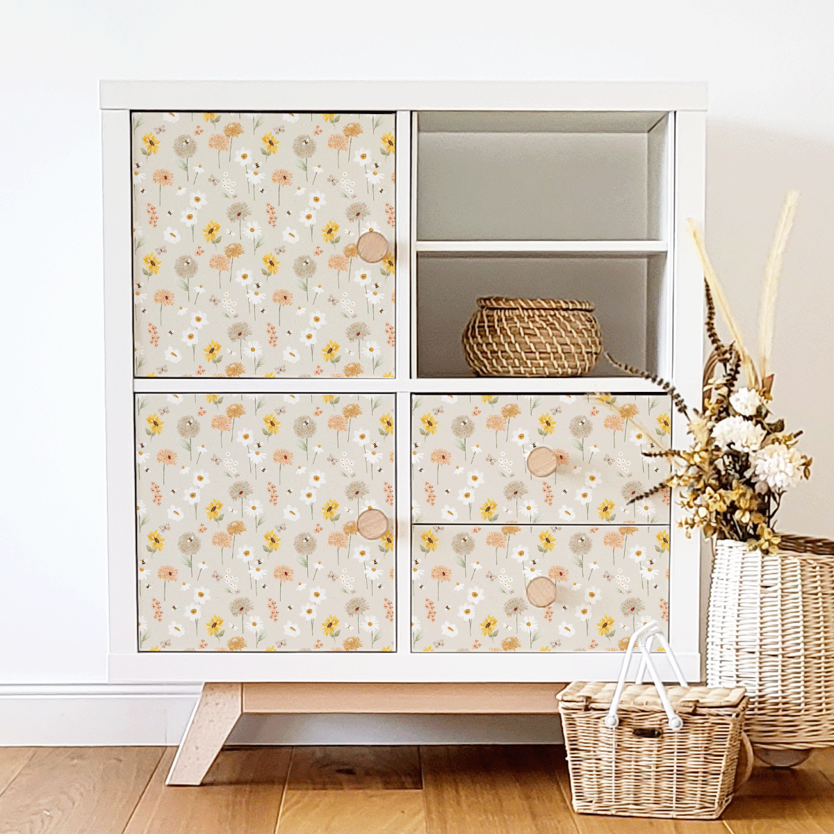 Möbelfolie für IKEA KALLAX - Blumengarten