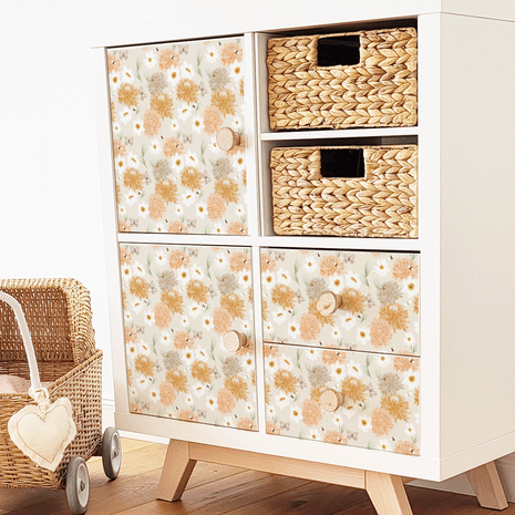 Möbelfolie für IKEA KALLAX - Blumengarten