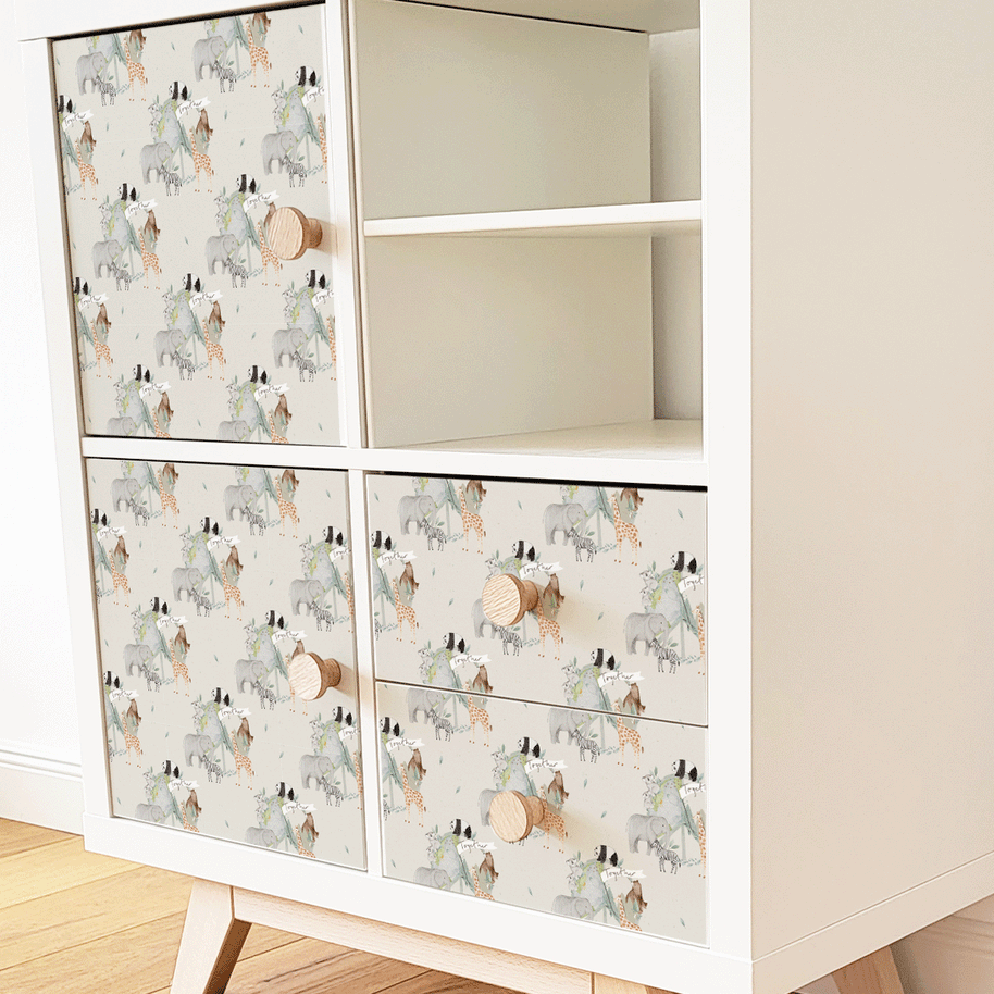Möbelfolie für IKEA KALLAX - Tiere des Friedens