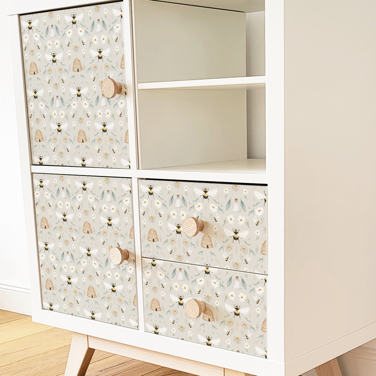 IKEA KALLAX furniture wrap - Bee Garden (ecru)