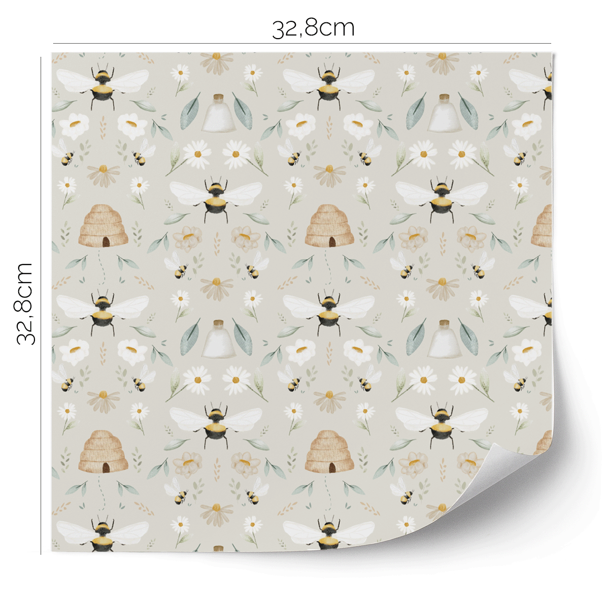 IKEA KALLAX furniture wrap - Bee Garden (ecru)