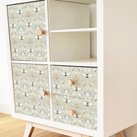 Möbelfolie für IKEA KALLAX - Bienengarten (salbei)